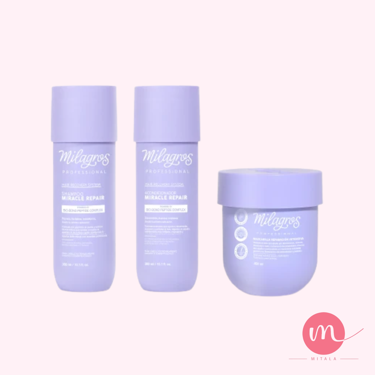 KIT TRIO LINEA PROFESIONAL MILAGROS