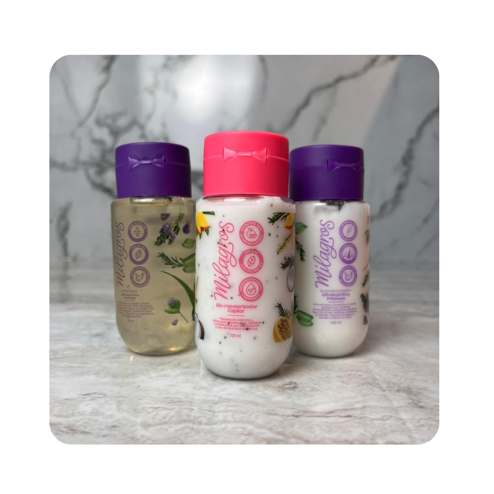 KIT MINI MILAGROS SHAMPOO ULTRA NUTRITIVO + BIO REPOLARIZADOR + ACONDICIONADOR CEBOLLA